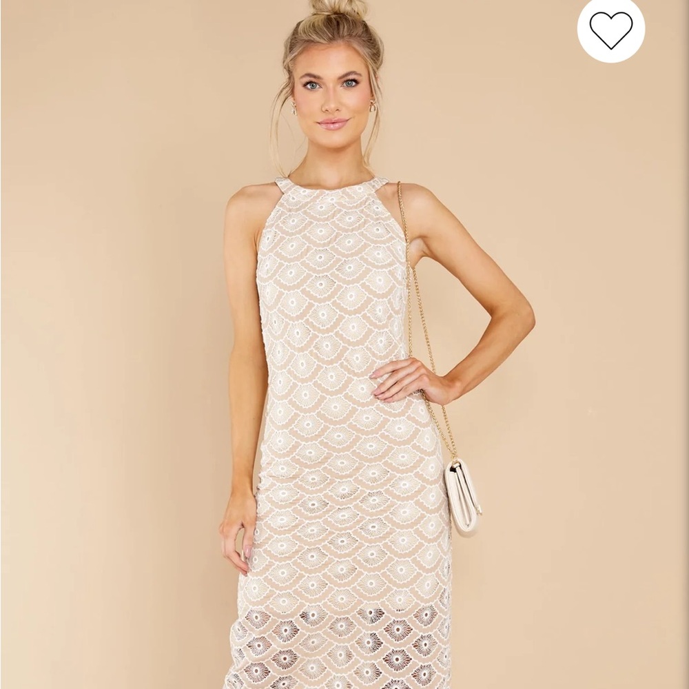 Red Dress Boutique Enchanting Gaze Taupe Midi Dress